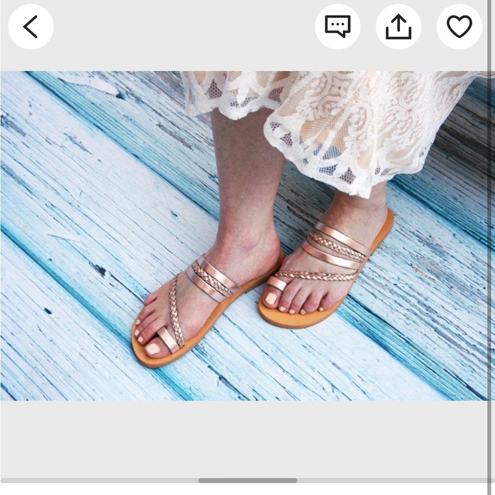 Women’s Strappy Braided Sandals - Rose Gold